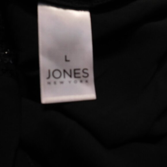 Jones New York Black Sequin Cowl Neck Long Sleeve Bouse Size Woman's Large NWT - Picture 6 of 6